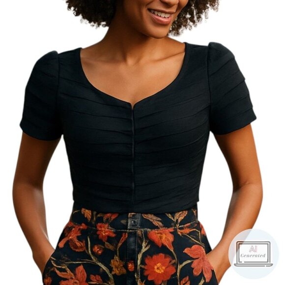 Anthropologie | Sparrow Womens Endless Pleats Cardigan Sweater Black Size S - Picture 1 of 10